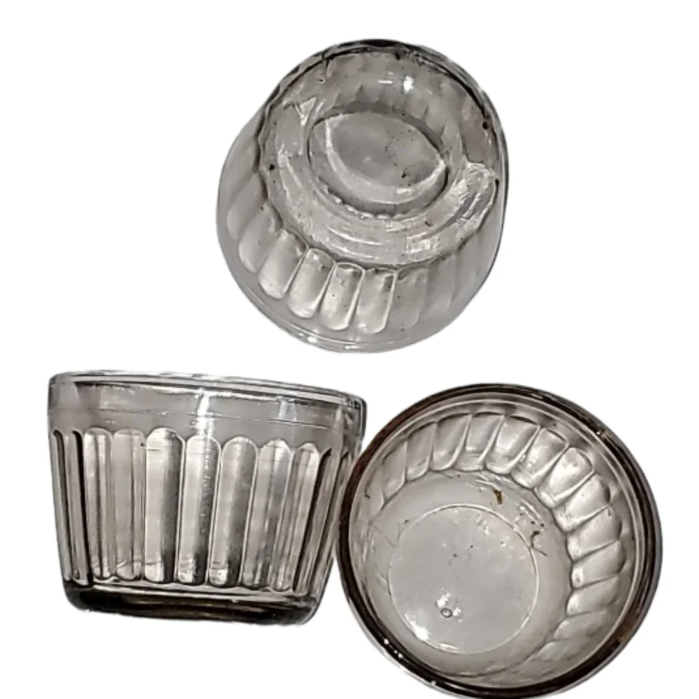 Vintage Clear Glass Dessert Cups 5 Pieces Small Souffle Baking Dishes